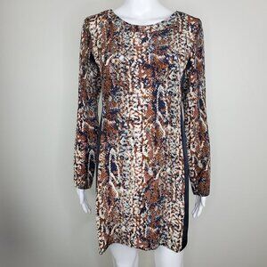 Waverly Grey Silk Snakeskin Print Mini Dress